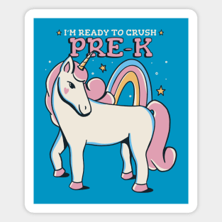 Ready to Crush Pre-K Cute Unicorn Back to School Preschool Magnet